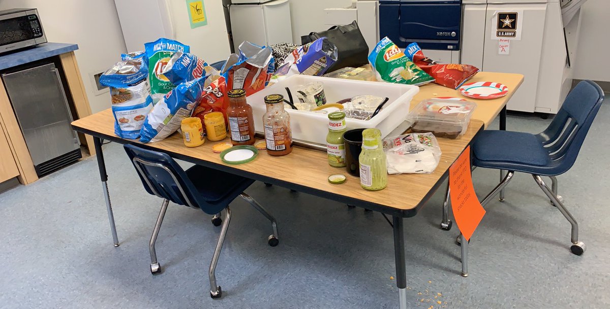 derronrobinson's tweet photo. The teachers were treated to chips and dips today @RudderHS_BISD #ShowATeacherSomeLove #TheyDeserveIt https://t.co/EB1nexTaD4