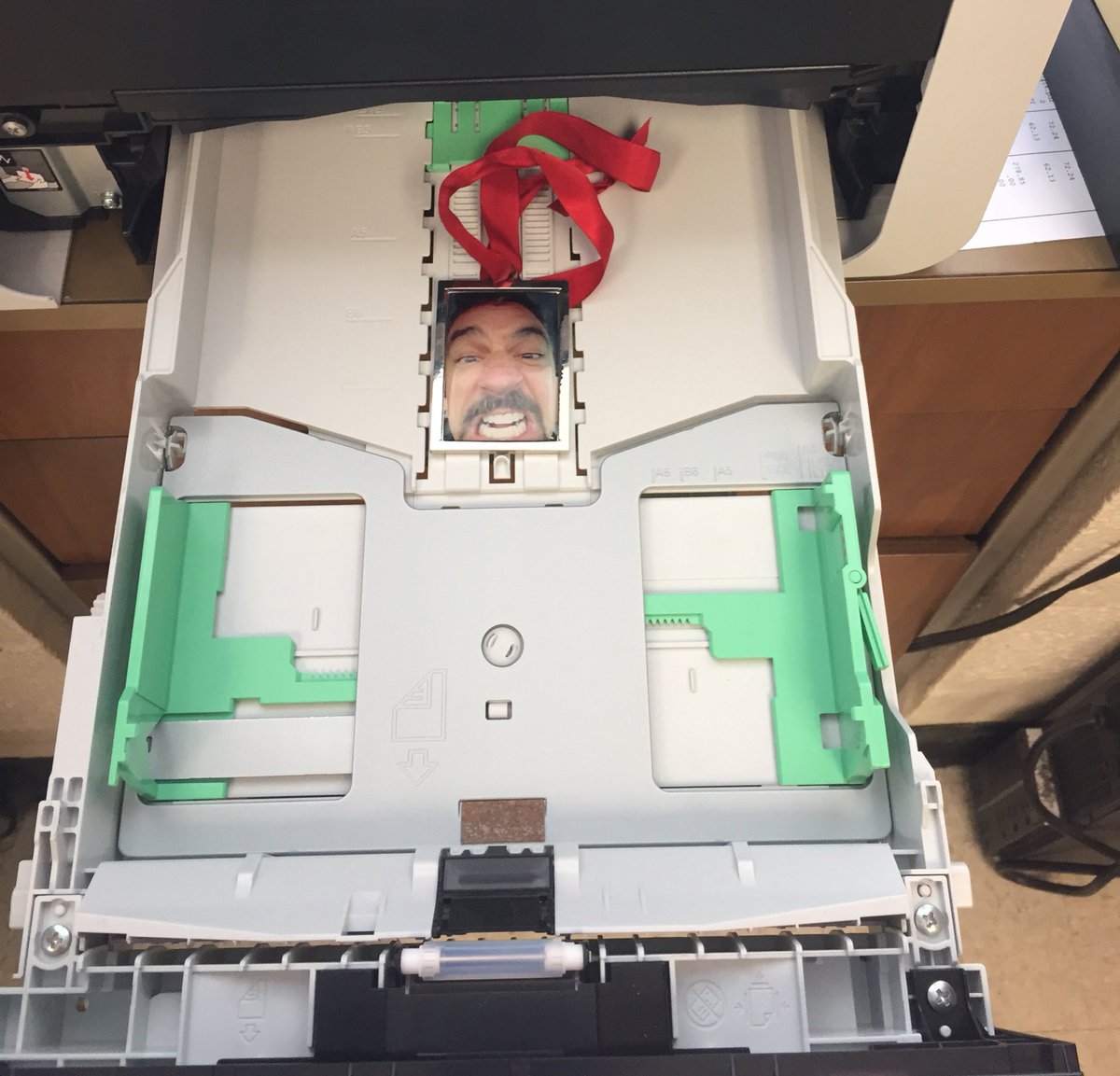 emily_junkins's tweet photo. @BSteve1120 we’re out of printer paper and I am taking this as an admission of guilt. #StevensonLab #BradontheBench https://t.co/N6uA8i4f7H