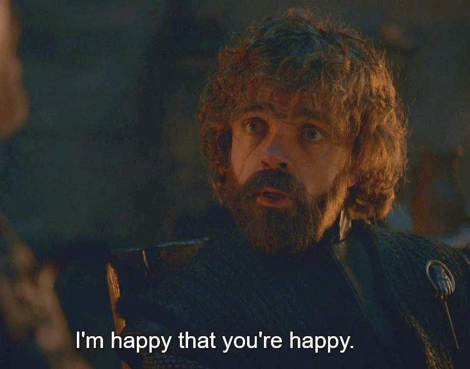  JAIME & BRIENNE Happy moments in episode 8x04A THREAD.PART 20.J: "Say something snide." T: "I'm happy. I'm happy that you're happy." J: *knows his brother so well, waiting for a comment*PS:  #Tyrion  #GameOfThrones #JaimeLannister #BrienneOfTarth