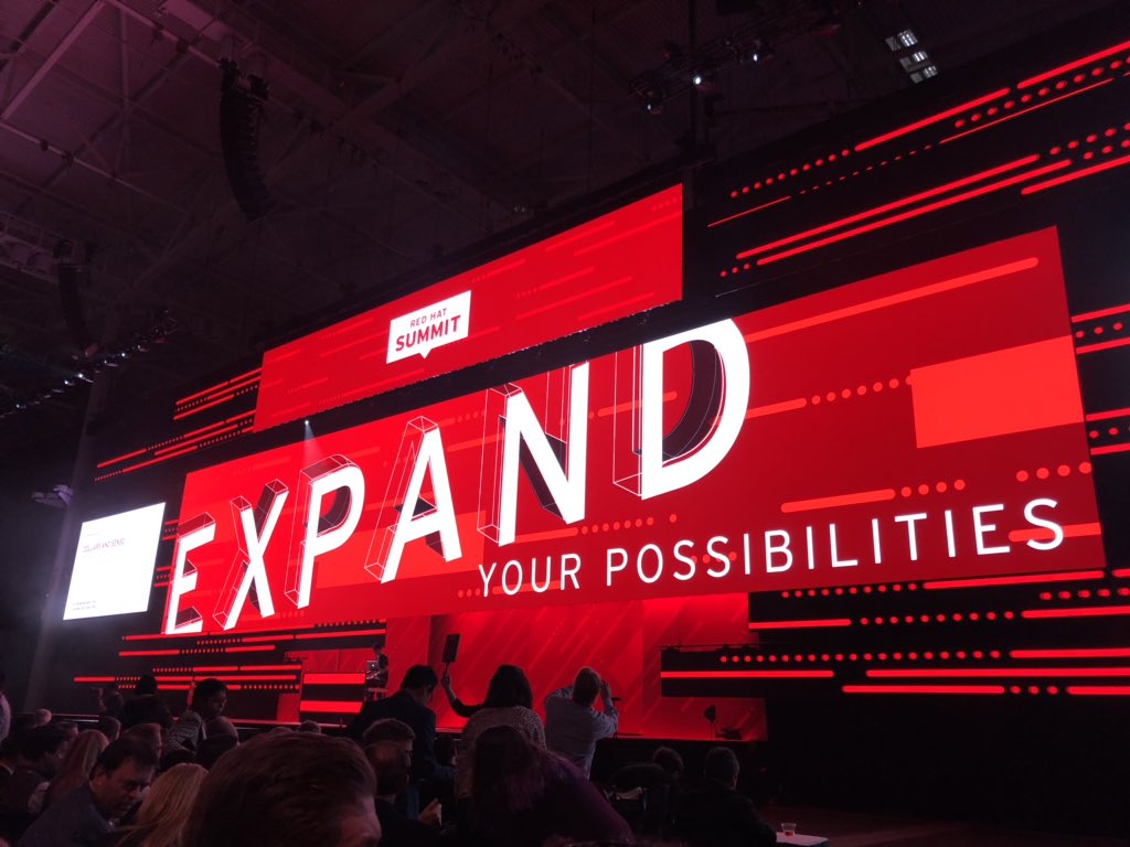 #RHSummit keynotes about to start.