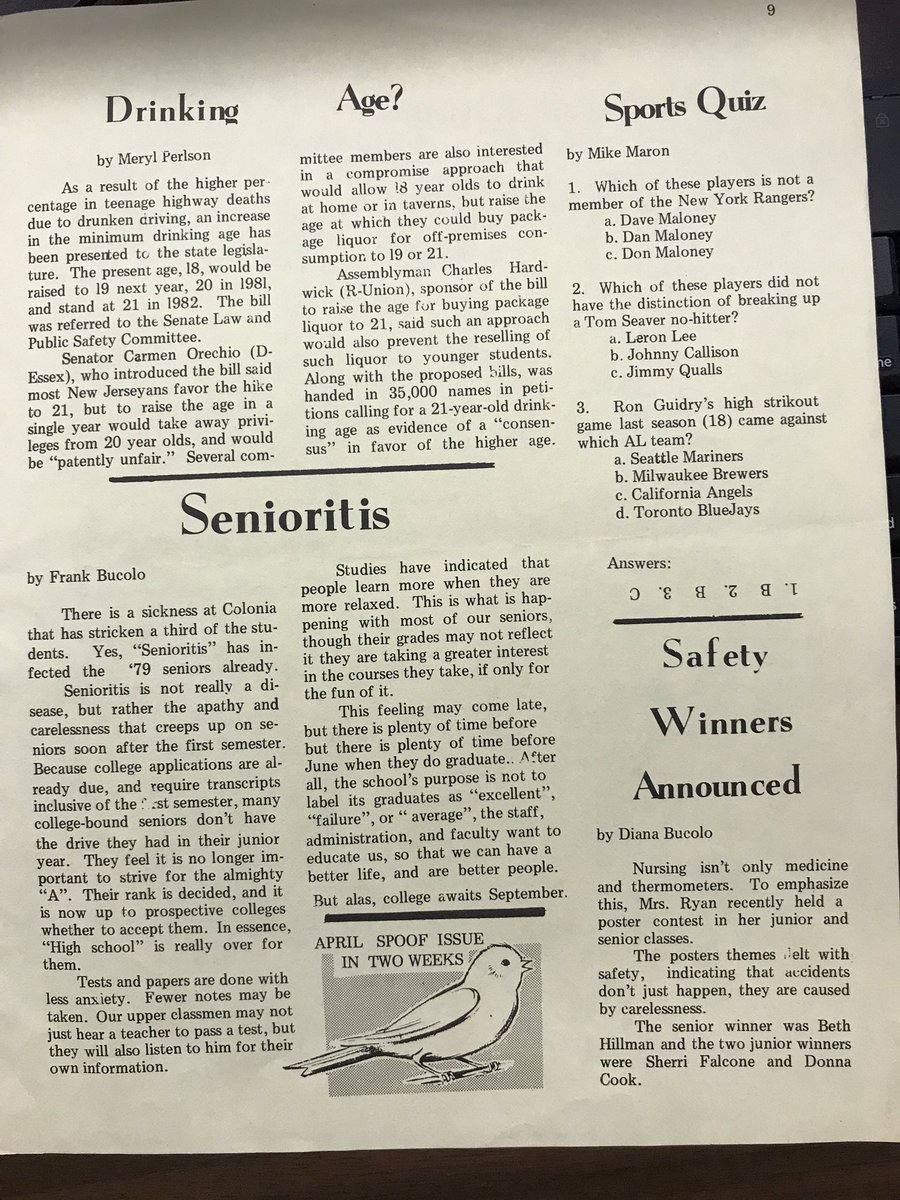 ColoniaHigh's tweet image. Here’s the March issue of The Declaration from 1979. 40 years later and we are writing about some of the same topics. Some things never change. #TheDeclaration @ZegaRobert @MyCentralJersey @WdbgSchools @jeadigitalmedia @jeapresident @GSSPA @NSPA @schoolnewspaper