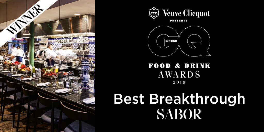 "Delicious food, buzzing vibe and exceptional service." <a href="/sabor_ldn/">Sabor</a> is our Best Breakthrough #GQFD gq-magazine.co.uk/article/gq-foo…