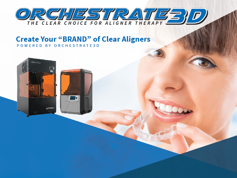 Orchestrate3D's tweet photo. #aao2019 is almost here! #orchestrate3D has TWO printers to show you. Add in our class leading treatment planning software and you're ready to create your brand of clear aligners...and deliver on the same day. https://t.co/BeYR55tZDn