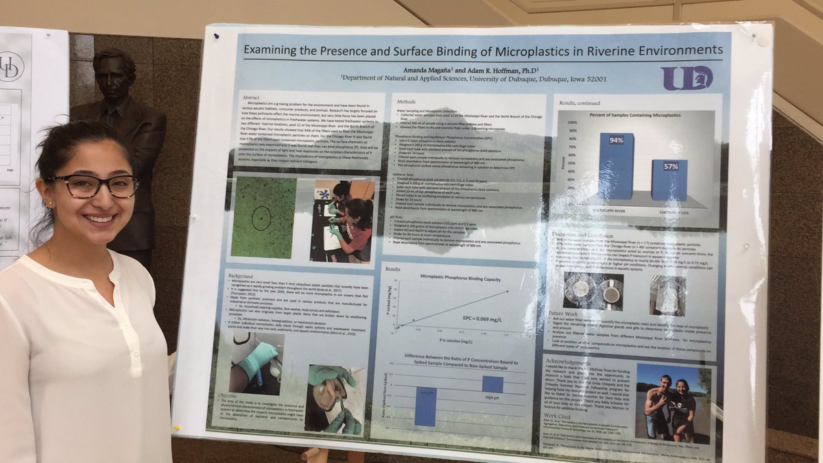myerslibrary's tweet photo. Examining the Presence and Surface Binding of Microplastics in Riverine Environments by Amanda Magana #chlapaty #UDSpringApex2019 https://t.co/P5gdOfV343