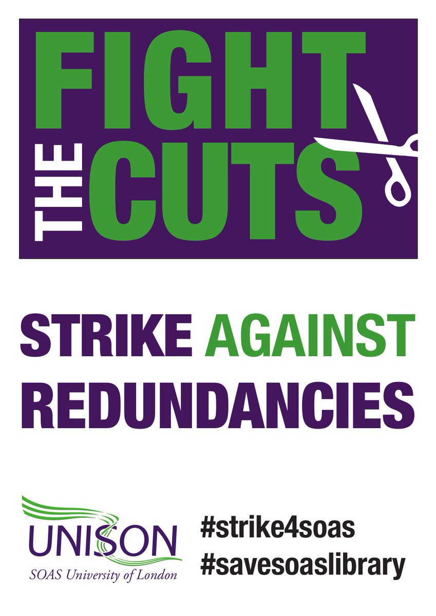 SOASUNISON's tweet photo. Vote YES to #StrikeAction against compulsory redundancies in the OPS restructure. Send a strong message to @SOAS management that SOAS staff are angry, we are united and we will not accept compulsory redundancies! #Strike4SOAS #FightTheCuts #SaveSOASLibrary https://t.co/gPpWUz201C