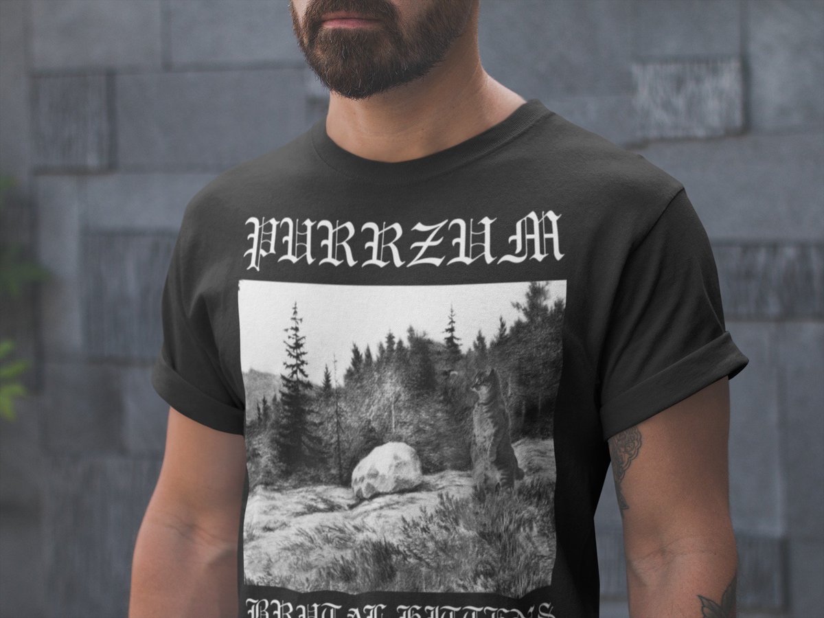 brutal_kittens's tweet photo. Close up of the #purrzum shirt from @brutal_kittens  https://t.co/9uGyEPmJgz https://t.co/MHsKMumKWH