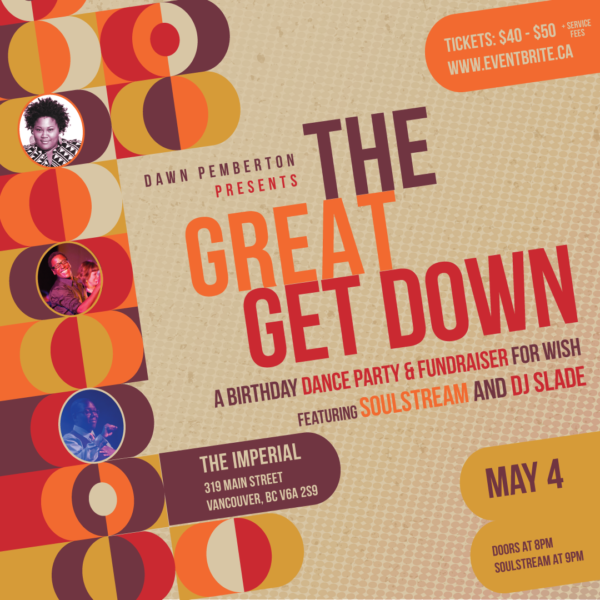 VancouverWeekly's tweet photo. Vancouver’s Queen of Soul Dawn Pemberton presents: The Great Get Down with Soulstream and DJ Slade on May 4th at Imperial Vancouver
@dawnpemberton, #SoulStream, #DJSlade, @Imperial_Van, #SoulMusicVancouver, #FunkVancouver
https://t.co/aCchfnW0A8 https://t.co/Sbr7AM34Om