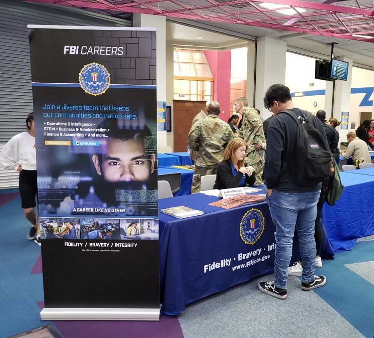 FBILasVegas's tweet photo. #HappeningNow  Interested in finding out what it’s like to work in law enforcement?  Join us @LVMPD First Responder @CSNCoyote Career Fair on Charleston Campus today to take the first step toward a career like no other.  #fbijobs https://t.co/NqskrVAy66