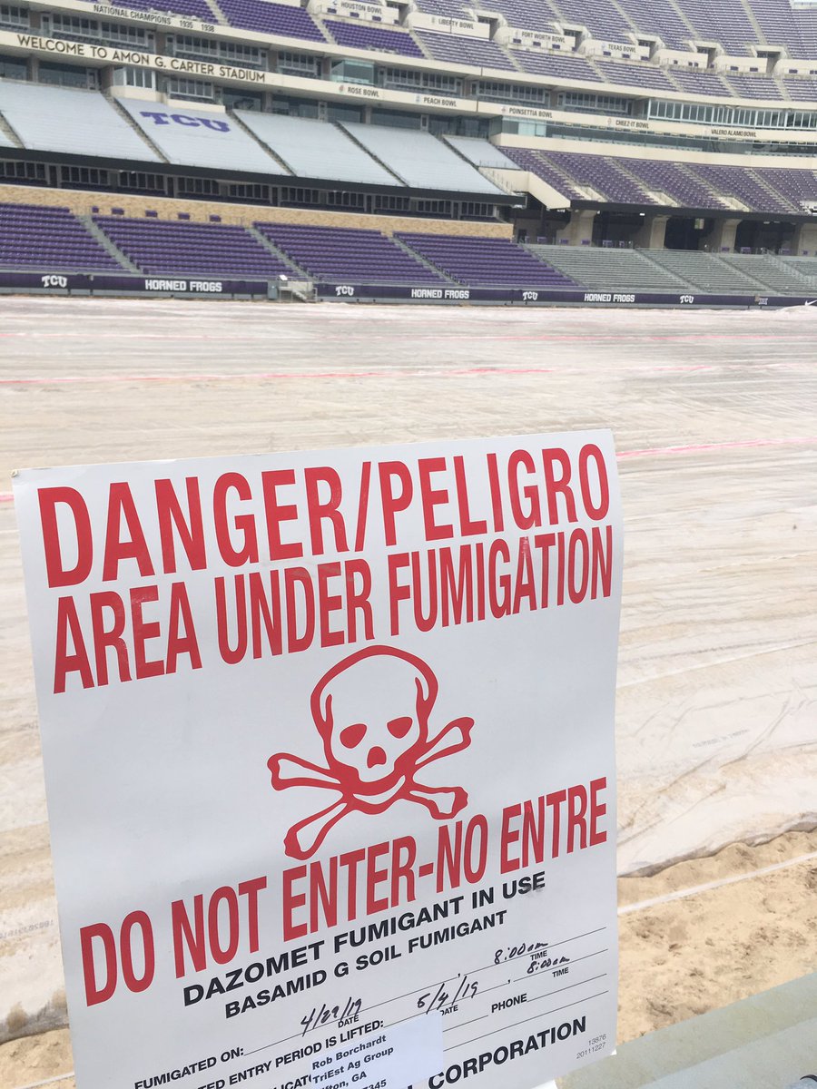 TCUFIELDCREW's tweet photo. Fumigation is underway. #killitall https://t.co/7KcEuBRk2m