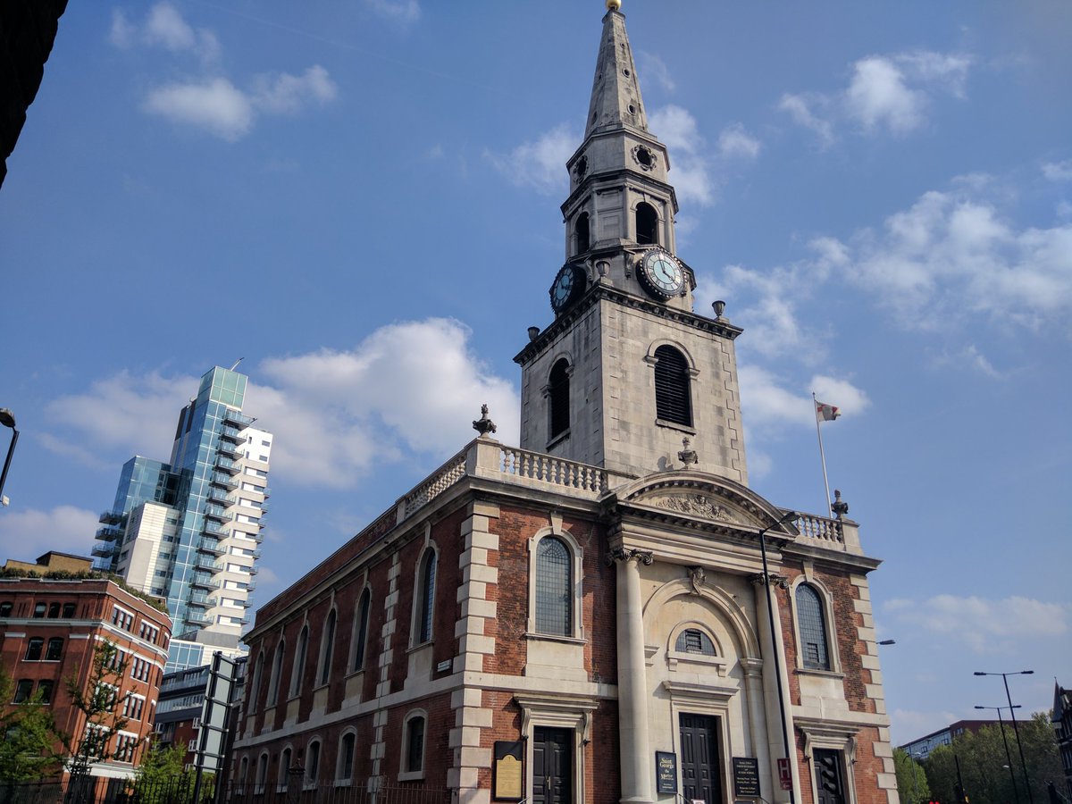 sibylla_3's tweet image. Tower of @StGeorgeMartyr. 'Massive and trustworthy' (Pevsner). Pity about the other one #greedydevelopers