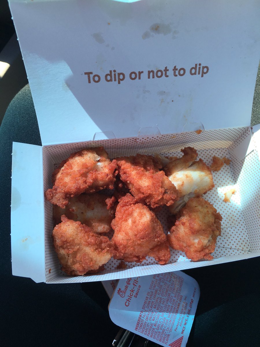 abigailhenry_'s tweet photo. Paid for an 8 piece, only got 7. Not a big deal if the nuggets weren’t already pretty small and like half breaded. Disappointing @ChickfilA https://t.co/1zfxN9kSYP