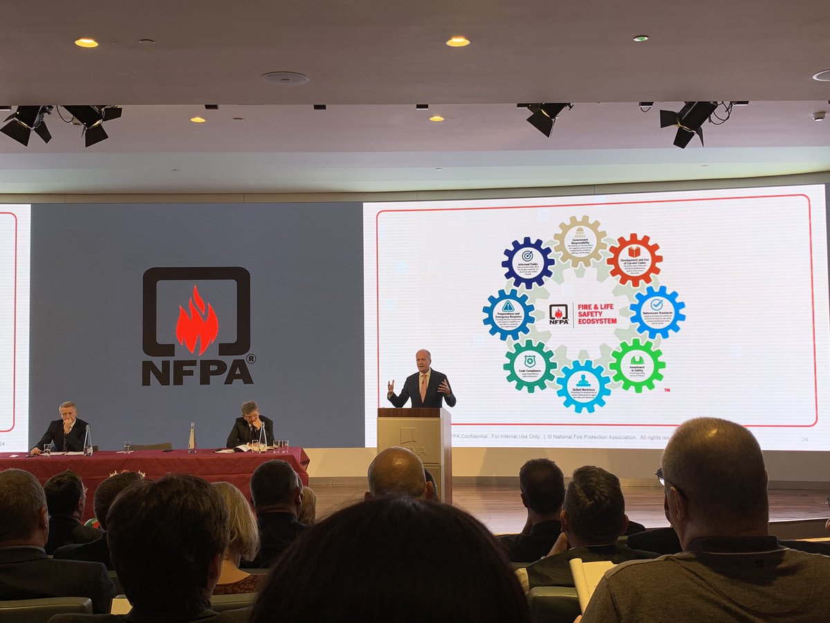 FireDataGuy's tweet photo. “Safety is an ecosystem, not a singular piece of equipment or event” says @JimPauley of @NFPA at @LondonFire1666 “Future Fire Policy” event https://t.co/OlqVJXH7GO