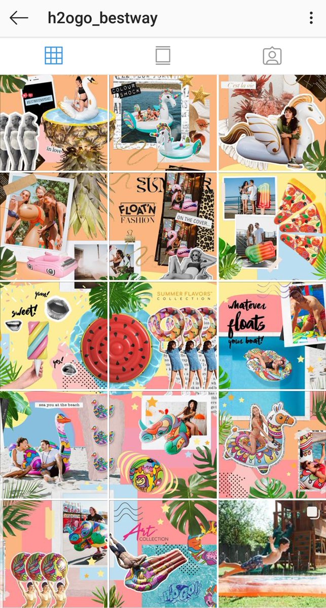 Love this #InstagramInspo.  Check out how they connect all their posts through colorful panels.

📸 @h2go_bestway 

#instagramdesign #instadaily