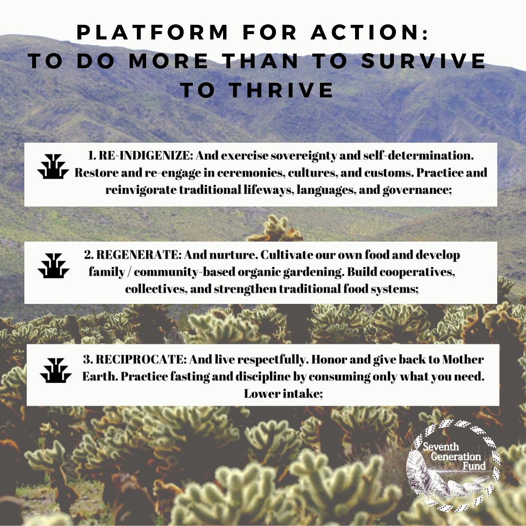 7GenFund's tweet photo. Keeping in the spirit of recognizing every day is Earth Day we are sharing 3 of our steps from our Platform for Action: To Do More Than To Survive, To Thrive. We can always be reminded to practice these principles & values!
#ReIndigenize #Regenerate #Reciprocate
#BeAGoodAncestor https://t.co/bj2y2oDP82