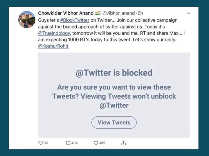 NuvSanz1's tweet image. Why not you just uninstall Twitter instead of doing #BlockTwitter compaign.
But lgta hai naukri ka sawal hai, toe twitter pr rhna hi parega aur rona b parega.