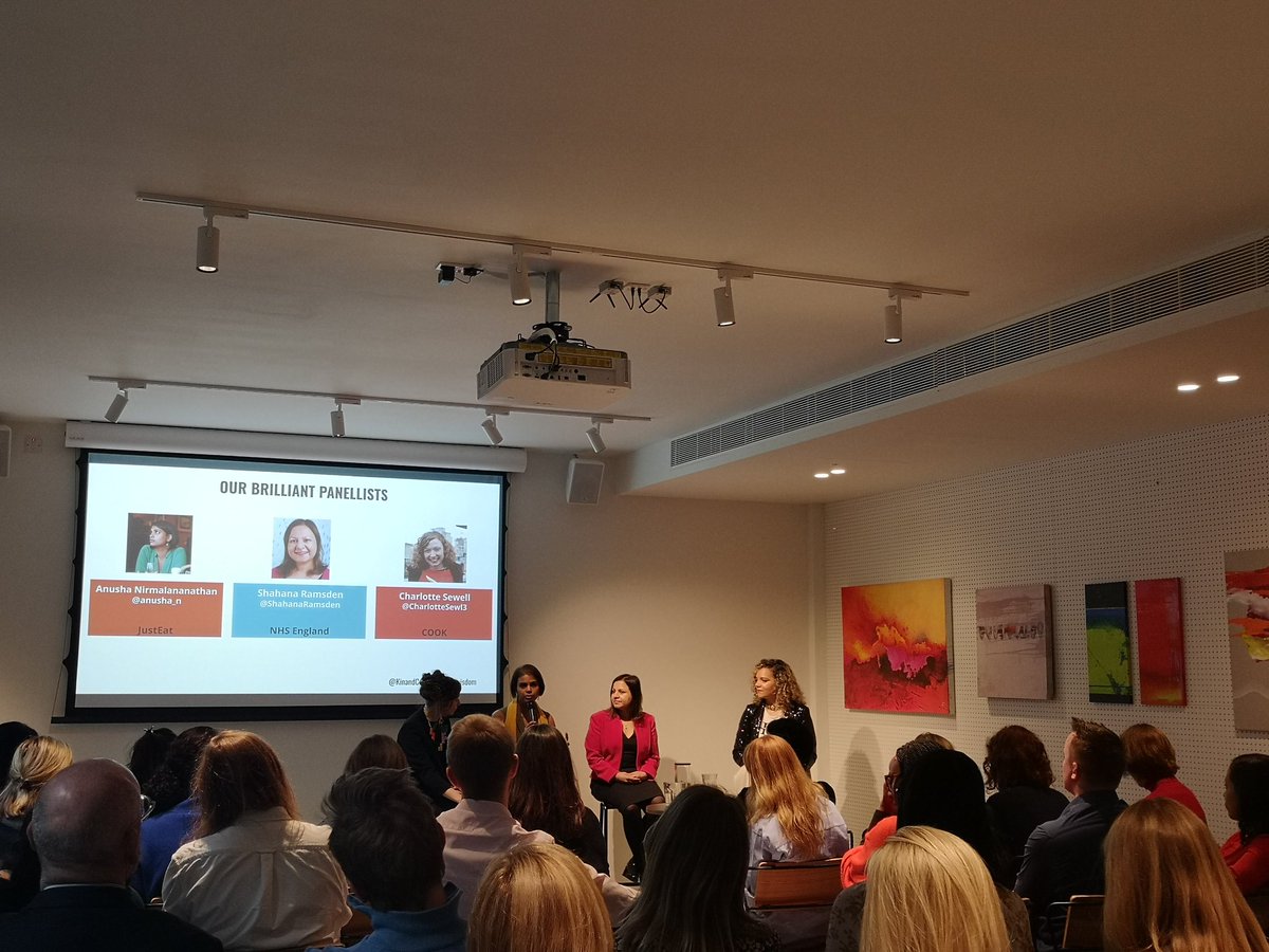 xandwhyspace's tweet photo. We're underway and what a fantastic panel! @anusha_n of JustEat, @ShahanaRamsden of NHS England and @CharlotteSewel3 of Cook!
#inspiring #mdwisdom #diversity #xandwhy https://t.co/vBypuVN0YX