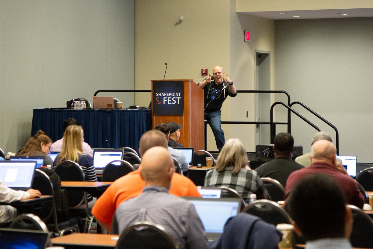 TechCon365's tweet image. This morning, @mrackley had a demo packed ½ day workshop and he exploded our attendees&apos; brains with ideas on how to take their applications to the next level using #clientsidedevelopment! 

We give two thumbs up for this workshop! 👍👍 #SPFestDC