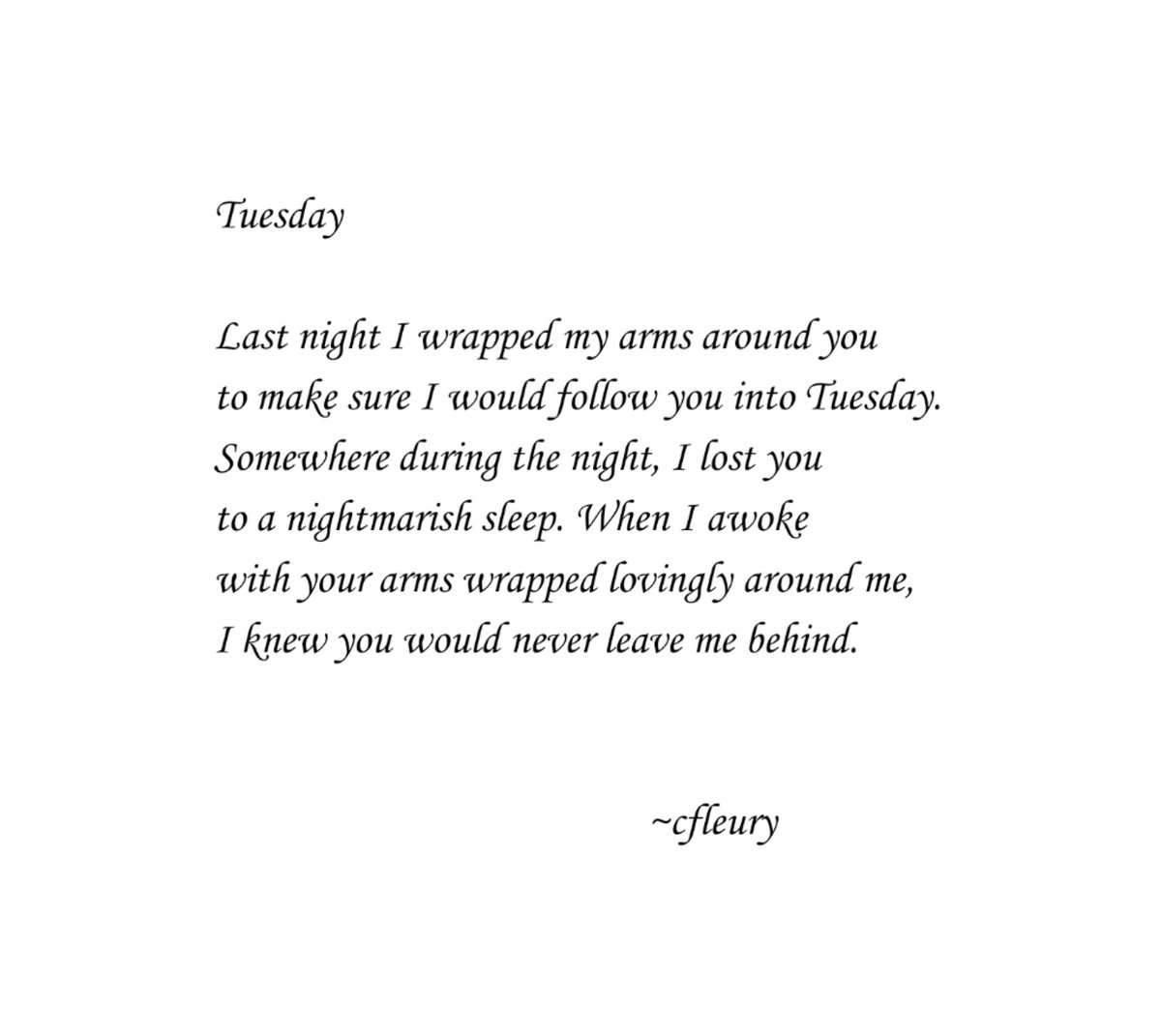 Tuesday
#7daychallenge #tuesdaythoughts #tuesday #nightmares #poetsofinstagram #poetryofinstagram #amwriting #writingcommunity #writerscommunity #creativewriting #creativewritingcommunity