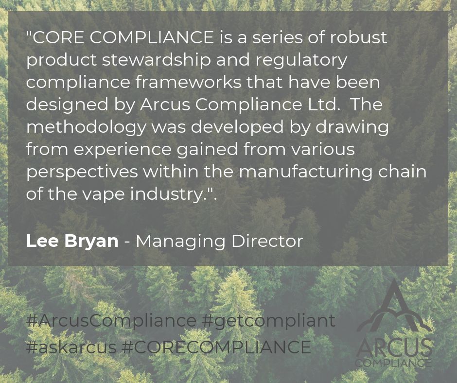 ArcusCompliance's tweet photo. Developing a compliance strategy for your vapour products will build longevity and ensure your products remain on the market #askarcus #corecompliance #getcompliant https://t.co/HoB40LubSp