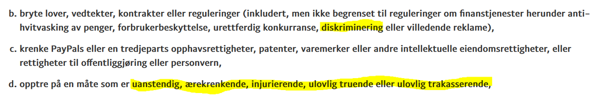 PiltPompel's tweet image. VIPPS blokkerer Resett.
Hurra for #Vipps !

Følger dere  @PayPal / @AskPayPal ?

Resett .no er en høyreekstrem side som bryter deres brukervilkår pkt. 9.1 d
"opptre på en måte som er uanstendig, ærekrenkende, injurierende, ulovlig truende eller ulovlig trakasserende"