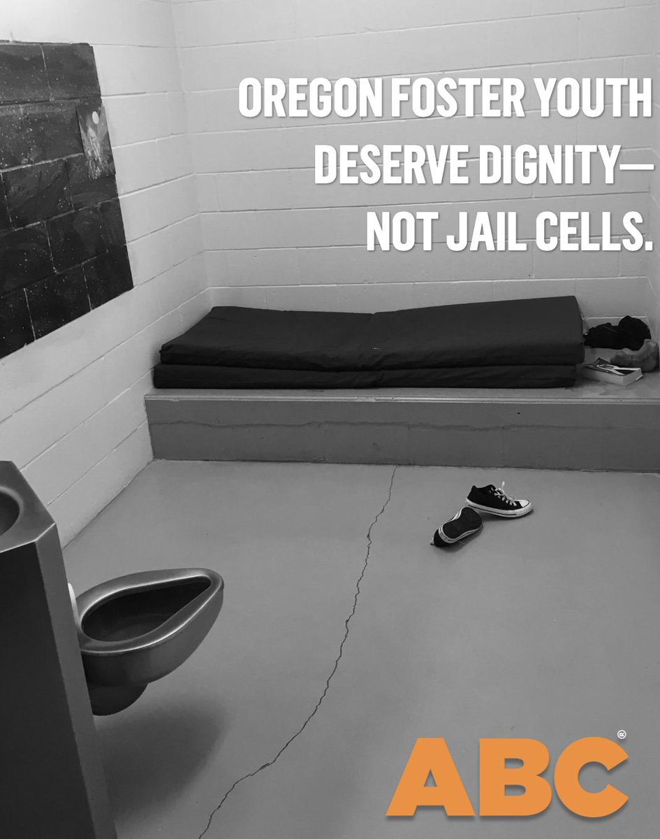 ABChildhood's tweet photo. Naomi, a 16-year-old #fostercare plaintiff in #WyattBvBrown, was placed in this jail cell for several months. Prior to #WyattBvBrown, @OregonDHS wanted to expand the facility and keep more kids in cells. #Oregon foster children deserve homes & beds, not jail cells.#ORfostercare https://t.co/ErDvryIOhi