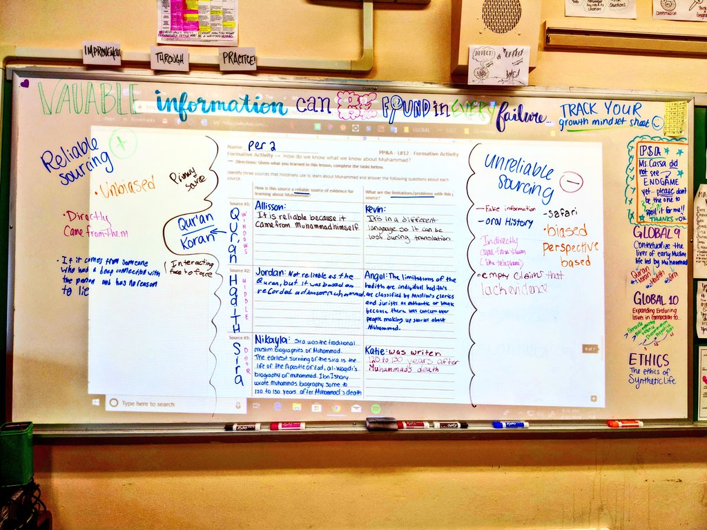 classwithcassa's tweet photo. Young historians in pd.2 discussing characteristics of #reliable& #unreliable #sourcing to analyze documents about early Islam. Turns out #evidence is the deciding factor of #reliaility! #RamPride #ThinkCritically #ExpandPerspective @wh_highschool @whufsdrams @WHHumanities https://t.co/f79RGxLwOX