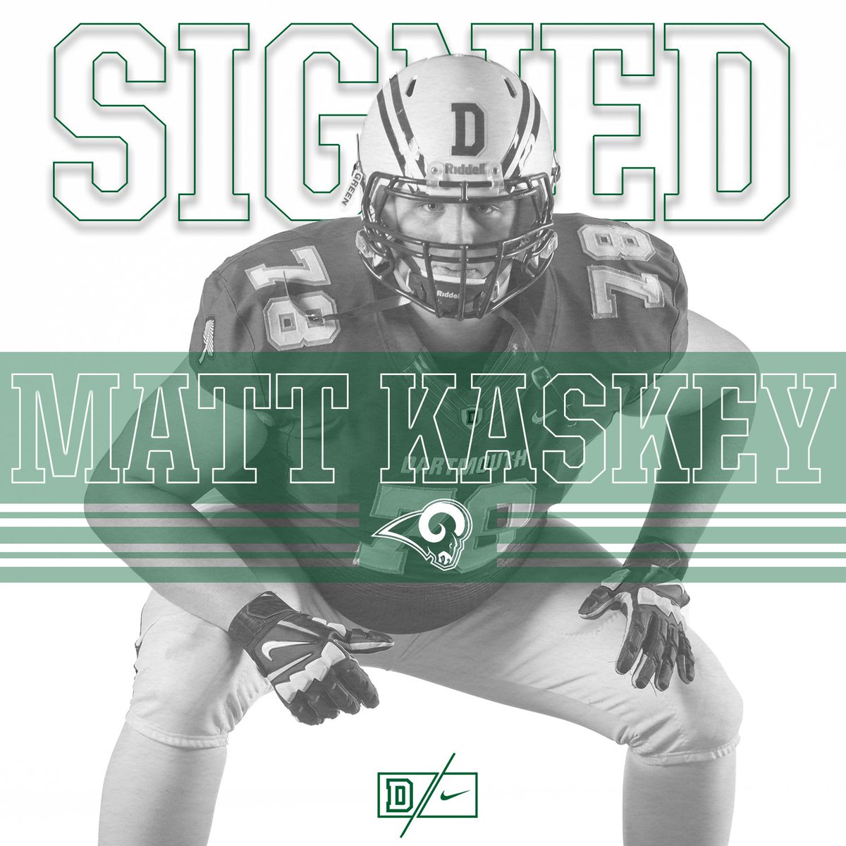 DartmouthFTBL's tweet photo. UPDATE: '19 OL Matt Kaskey has officially signed a free agent contract with the @RamsNFL! https://t.co/yY29gwmpde