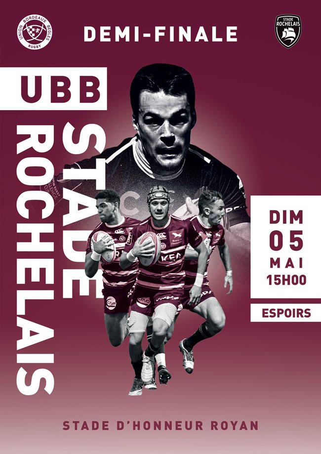 📢 Les #espoirs de <a href="/UBBrugby/">Union Bordeaux Bègles</a> affronteront dimanche le <a href="/staderochelais/">Stade Rochelais</a> en demi-finale du Championnat de France. Coup d'envoi 15h00 au Stade d'Honneur à Royan 🏟️ Retour sur la victoire de samedi 👉bit.ly/2IQsprd 
#rugby #ILOVEUBB
