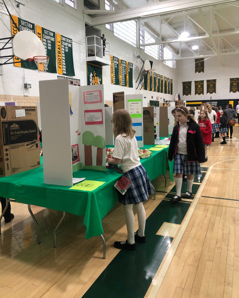 SetonLaSalle's tweet photo. We have over 250 grade school students at SLS today from six area Catholic schools for our first ever Invention Convention. Students get to put their entrepreneurial skills to the test to showcase their inventions for our panel of judges. #STREAM https://t.co/3GrPhRYuyO