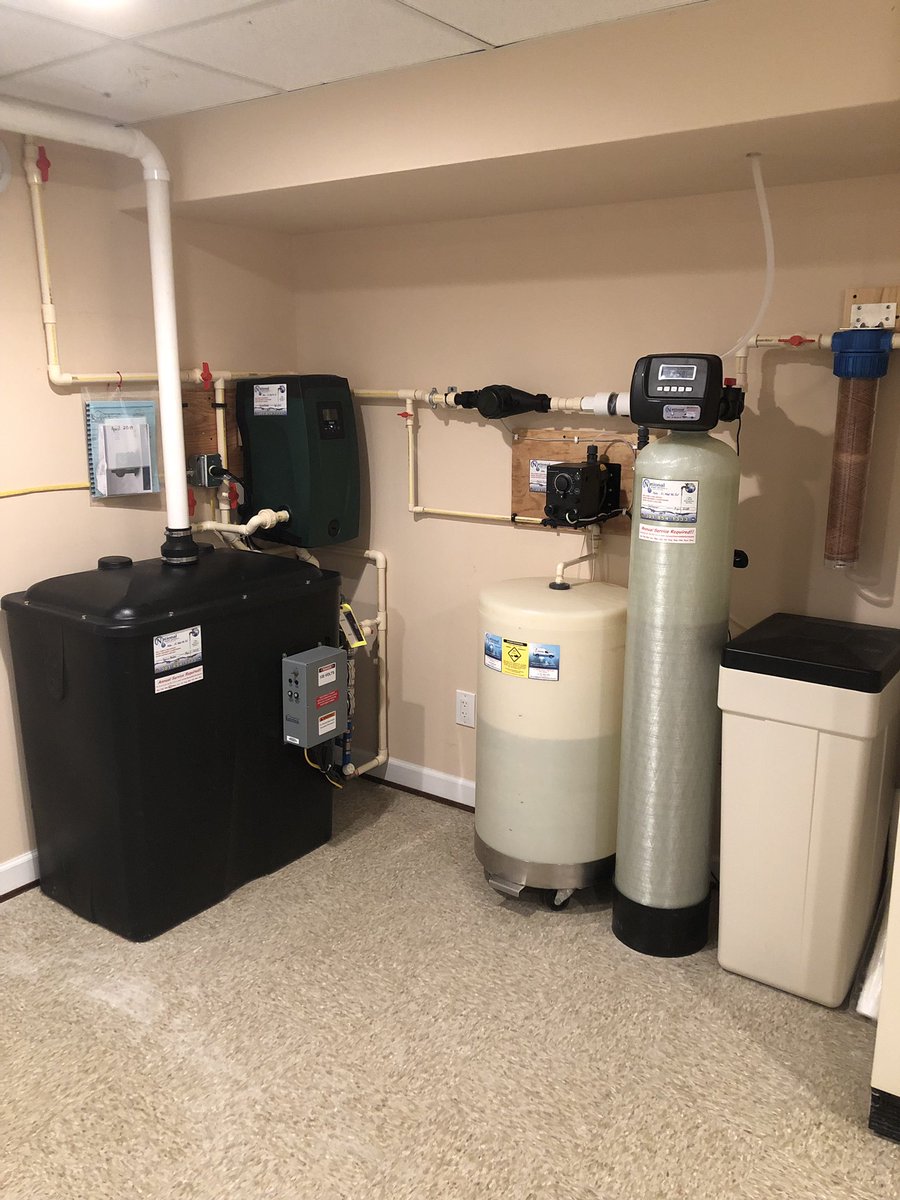 N_W_S_C's tweet photo. #Watertreatment #install of a #WaterSoftener w/ Brine Tank for #hardwater, #Radon #Remediation for the #removal of up to 99.9% radon found in #water w/ #waterpressure #Booster, #Sediment #Filter, #ChemicalFeeder #Pump w/ #Solution Tank & a #StaticMixer for #pH & #corrosioncontrol https://t.co/X2FZeYMlav
