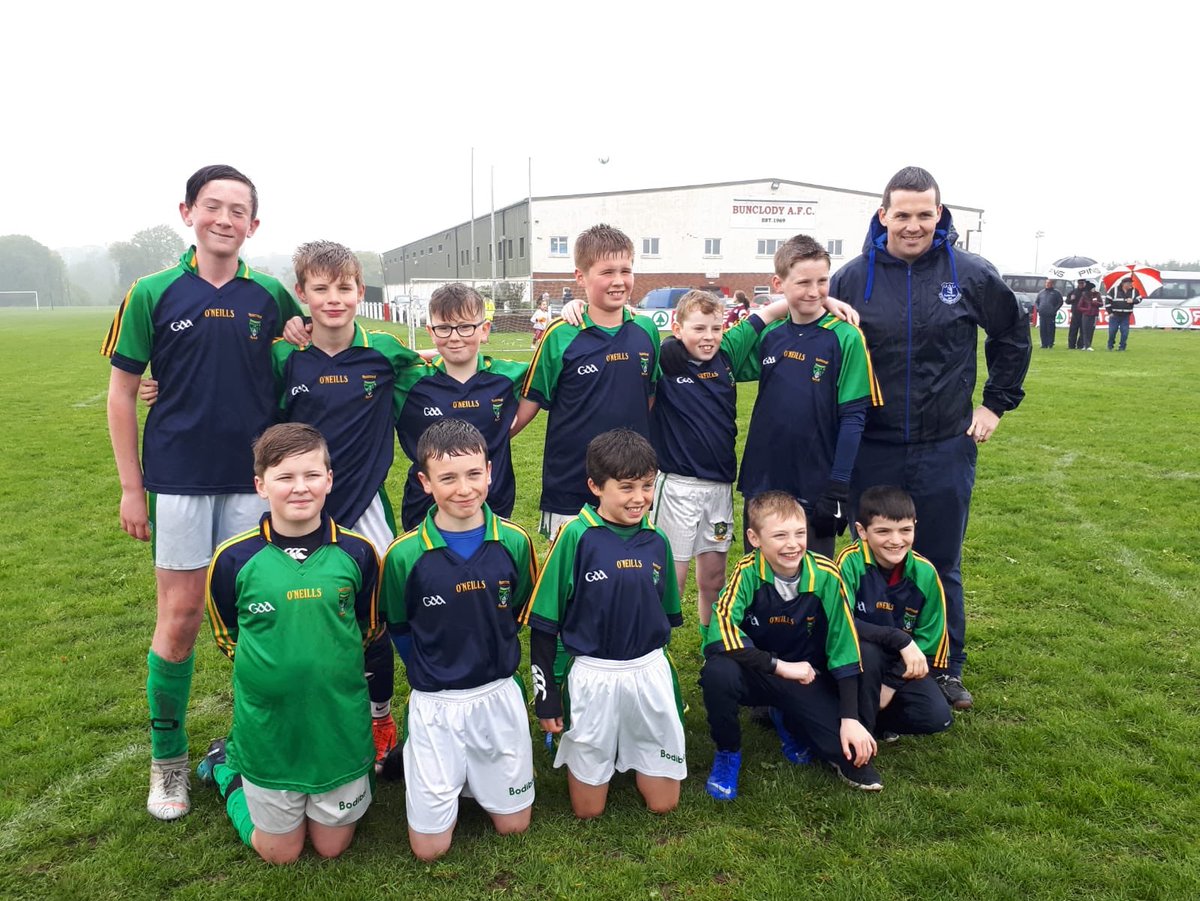MaighdineMuire's tweet photo. We’re singing in the rain! 🎶 Ballyduff NS South Leinster Champions!!Can’t wait for the trip to Navan on 16th May!So proud of our amazing boys again! Unbelievable heart &amp; represented the school with such respect for the jersey 💚💛@MaighdineMuire @FAIWexfordDO @CloneeLGFC #SPAR5s https://t.co/JUd77TYQuw