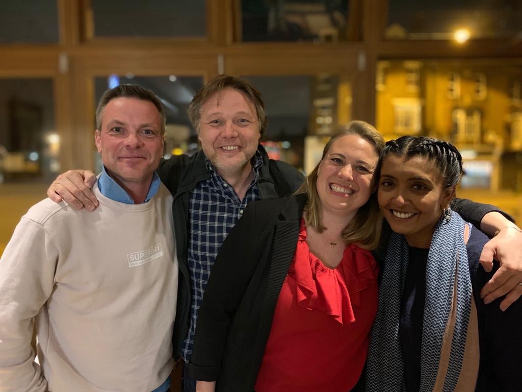 sarker's tweet photo. Great evening with @cityreadlondon @shaundooley spent reading, eating and laughing together #poolside #foodside #bookguide https://t.co/sYuiJOj4SI