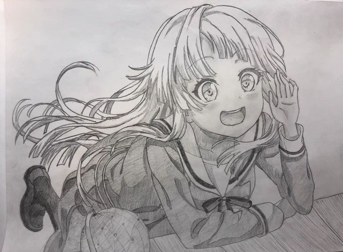 #平成最後のツイート 
本当は新しいの載せるつもりでしたが、間に合わないので過去の模写です
令和もよろしくお願いします。
#バンドリ
#模写 