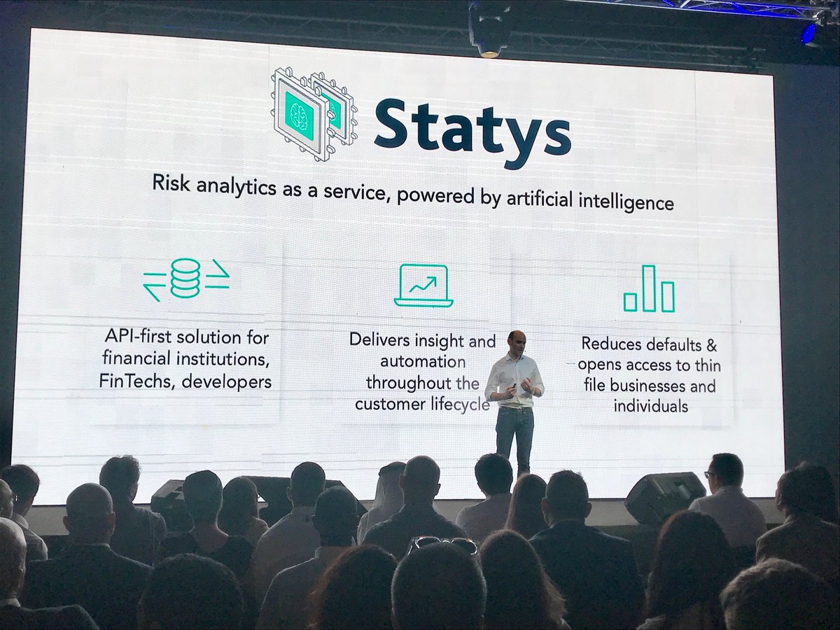 Now <a href="/PierreProner/">Pierre Proner</a> from <a href="/statys_ai/">Statys</a>. Their superstar team has previous startup experience in financial services and global NASA Hackathons wins. They’re running multiple POCs with banks and fintechs in MENA and currently talking to investors about their seed round! #SBCDemoDay