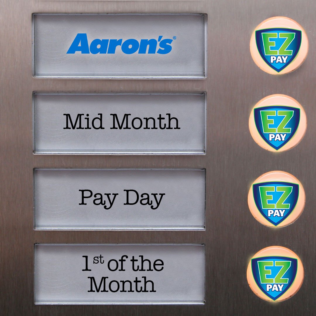 With EZPay, you can pick a date for your payment and never be late!
https://www.aarons.com/ezpay.html