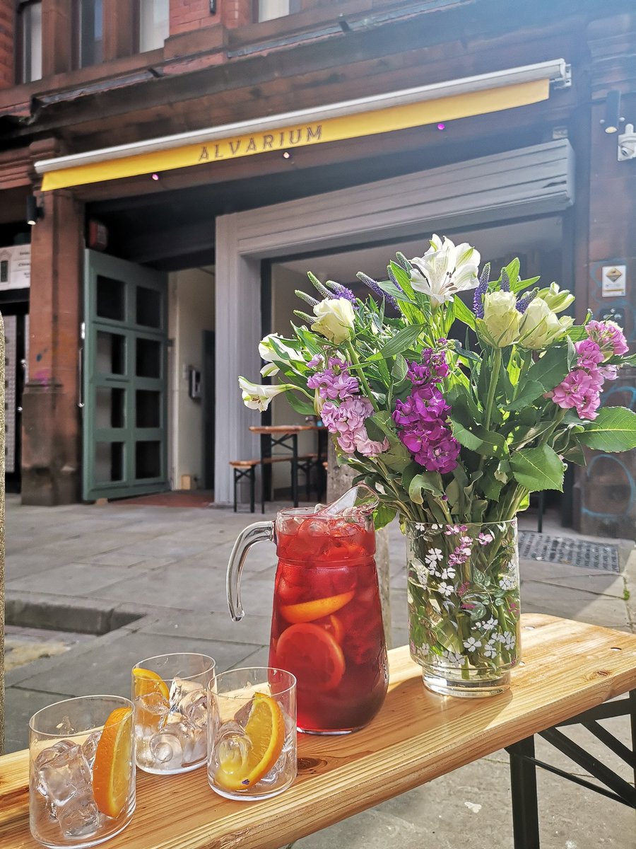 #COMPETITION TIME! We've added #Sangria jugs to happy hour and as a celebration we're giving away a free jug! Perfect timing for #summer ✨  Retweet this tweet, and follow us to be entered ~ winner announced Monday 🐝🌿🌺🏵️ #manchester #alvariummcr #manchesterNQ #northernquarter