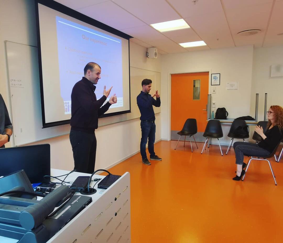 efsliDI (@efslidi) on Twitter photo At #OsloMet, the efsliDI received a welcome as warm as the lovely sunny weather in Oslo for its presentation to sign language interpreter students about deaf interpreters in Europe.
#efsli #efsliDI #efsliDISpringSchool #signlanguageinterpreter #deafinterpreter #Oslo #Norway At #OsloMet, the efsliDI received a welcome as warm as the lovely sunny weather in Oslo for its presentation to sign language interpreter students about deaf interpreters in Europe.
#efsli #efsliDI #efsliDISpringSchool #signlanguageinterpreter #deafinterpreter #Oslo #Norway