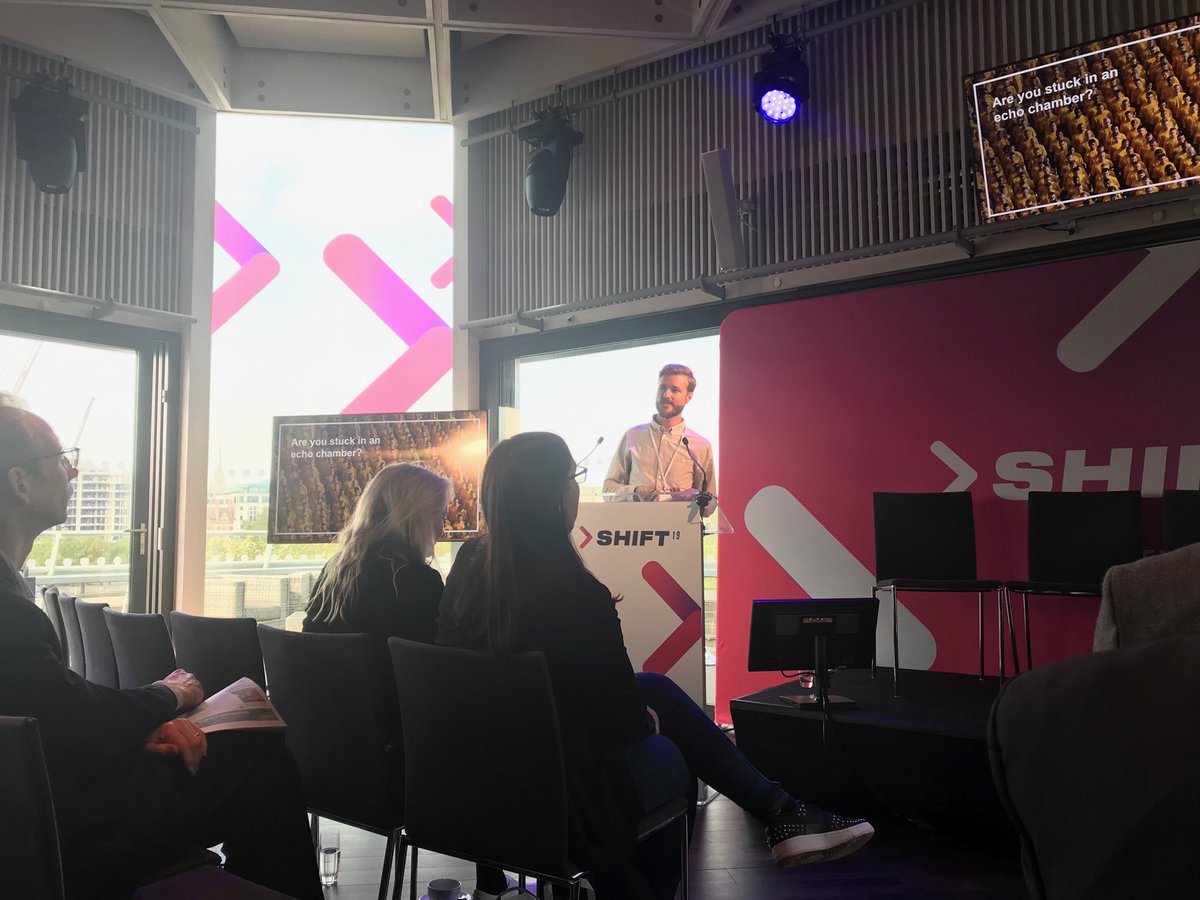 MediabrandsUK's tweet photo. “The most creative path to a solution is to look at data in a different way” - our own Andy Fairclough from ⁦@RepriseMediaUK⁩ talks around the subject of Disruptive Insight at #Shift19 ⁦@Mubaloo⁩ https://t.co/WbVUtDEgd4