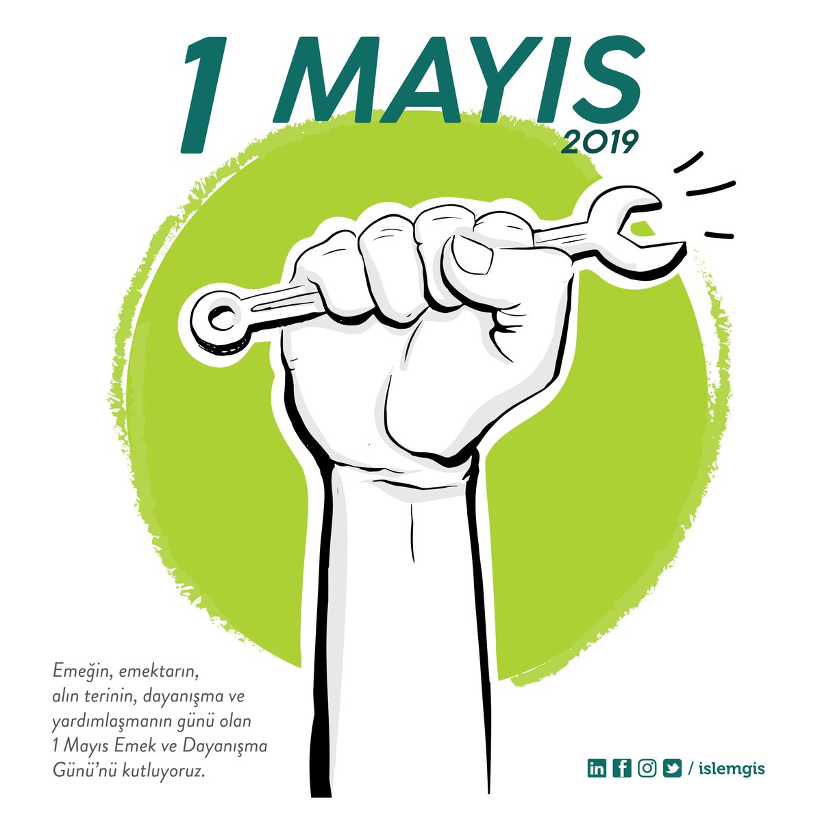 Emeğin, emektarın, alın terinin, dayanışma ve yardımlaşmanın günü olan 1 Mayıs Emek ve Dayanışma Günü’nü kutluyoruz. #İşlemGIS #1Mayıs