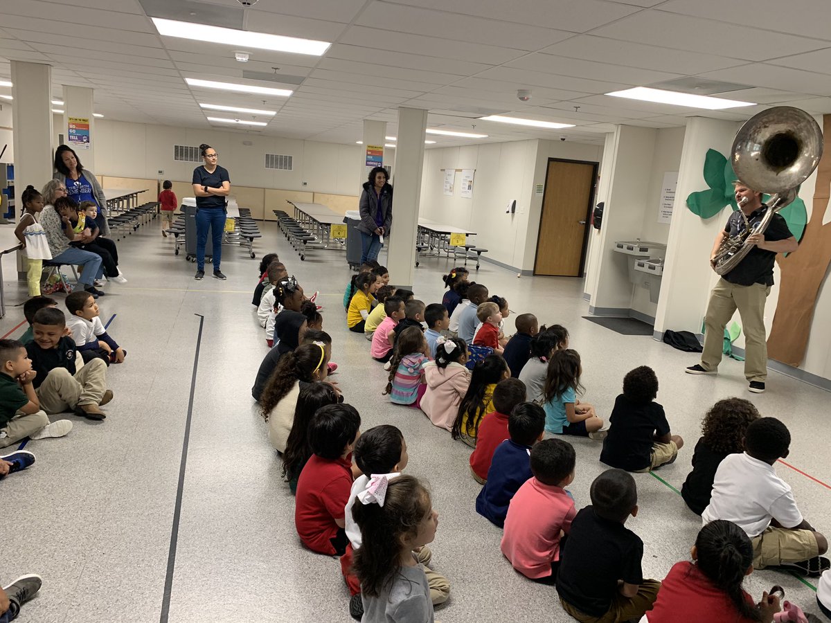 HyghSuzette's tweet photo. We love our special guest from @newtechmiddle sharing his love of music and the tuba @ManorISD @ManorISDEC @OMEPreKCenter https://t.co/xLUdPJ1ncA