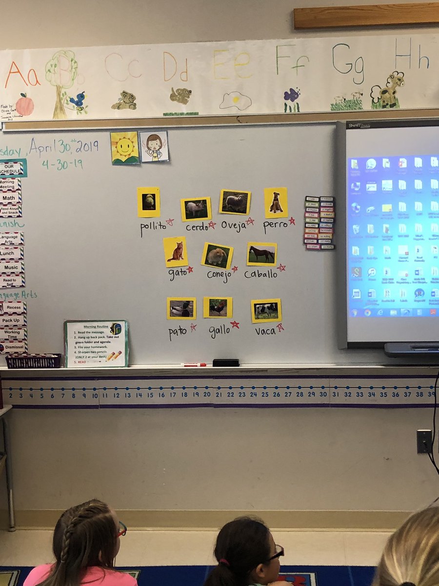MrsArmendariz5's tweet photo. Thank you to Mrs. Poole for the super fun Spanish lesson. Today, we learned animal names in Spanish! #VESistheBest https://t.co/3mCK6XfFYt