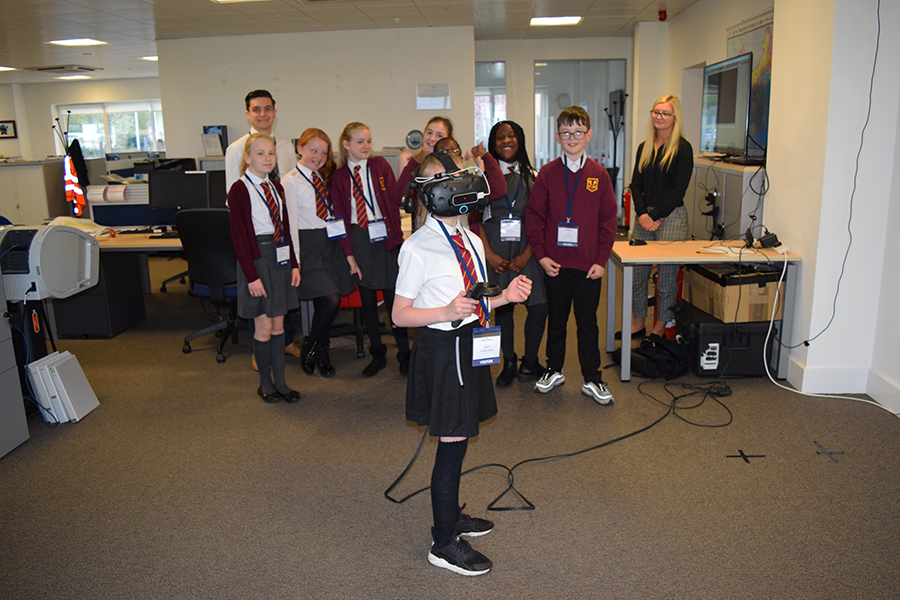 Tritecmrn's tweet photo. We were delighted to welcome primary school pupils from Glasgow to our offices recently to educate them in the world of #VirtualReality Engineering. https://t.co/85O3NihybB https://t.co/ZhindsTUa0