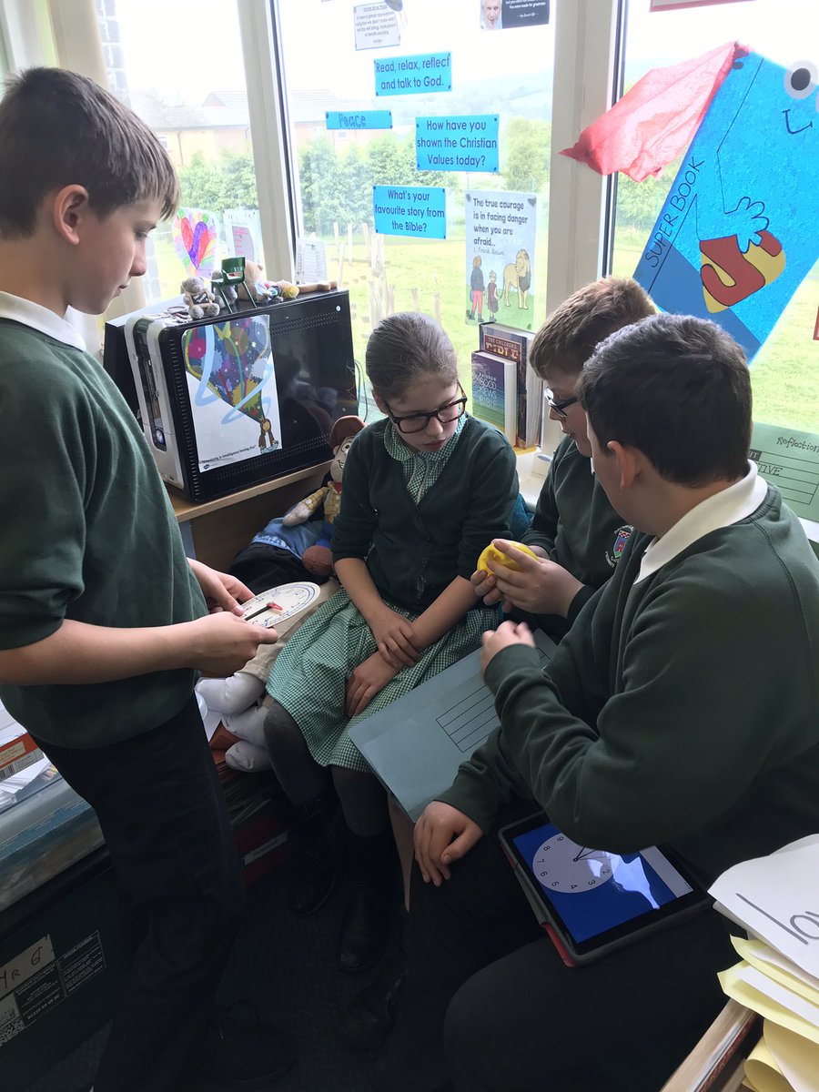 LRobinsonDSM's tweet photo. What time is it Mr. Wolf?! 🐕⏰ Quick time activity this morning in small revision groups. I love seeing the children work together to support each other. #Stoptheclock #Tellingthetime #Timechallenges #Timewordproblems #SATsrevision #Teamwork https://t.co/oGQYZZ9GRb