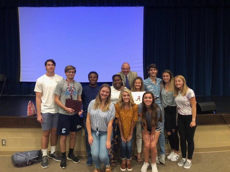 wcsCHSxc's tweet image. Our student-athletes rocking the student portion at the academic   awards ceremony including academic scholarships, AP and national merit honors and the principal's merit award.