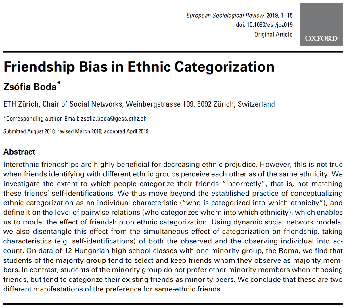 ESR_news's tweet photo. Observed ethnicity depends on the observer and on friendship as a context, shows new article by @zsoboda on data collected by @RECENS_network, https://t.co/tOa3NR7A0V https://t.co/B1JkCuefCf