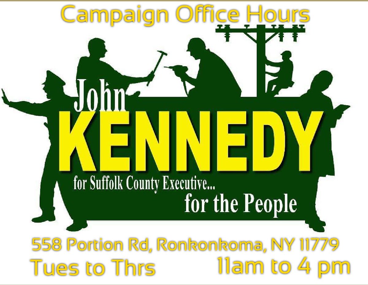 JohnMKennedyJr's tweet photo. Campaign Office is Open #SaveOurSuffolk #SOS #savesuffolk https://t.co/TedPyvoyII
