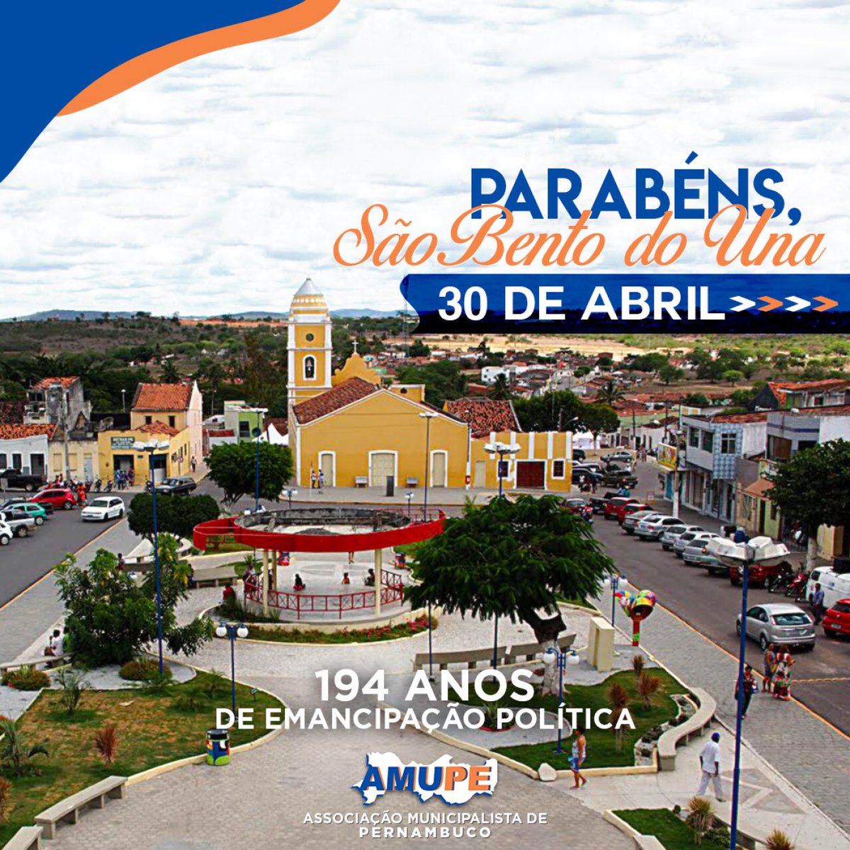 amupeoficial's tweet photo. A Amupe parabeniza todos os munícipes de São Bento do Una pelos 194 anos de emancipação política da cidade! Parabéns! #amupe #municipalismo #sãobentodouna https://t.co/zMip2VF8aL