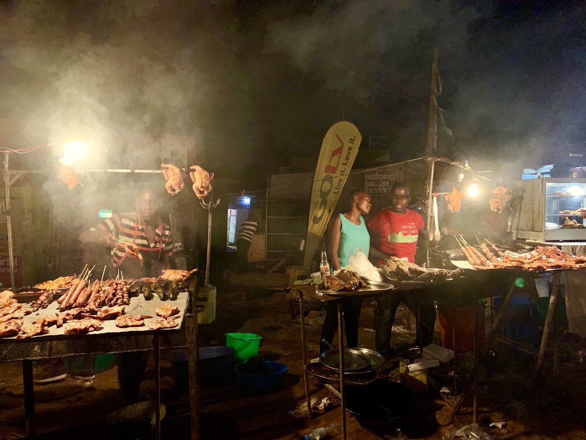 HillsImages's tweet photo. As the light of day fades, many rush off from the city to retire. As the darkness of night stirs, It’s business rush hour in the suburbs of Kampala. 

#sunset #kampala #kampalanights #roastchicken #roastfish #travelgram #nightphotography #visituganda #travelphotography https://t.co/bW4fixN1oR