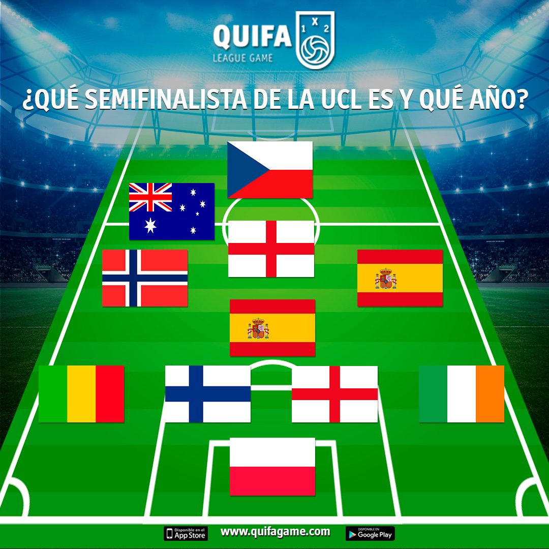 quifagame's tweet photo. ⁉️ ¿Qué semifinalista de la #UCL es y qué año?
Acertijo sobre la alineación de un equipo para expertos en fútbol. Quizás sea fácil, muchos lo adivinaréis, seguro.
¿Sabes que equipo es? déjanos tu comentario
-> Descarga #QUIFA https://t.co/W9BHubMfY5
#QuifaGame #Futbol #Deporte https://t.co/apnFZCNraJ