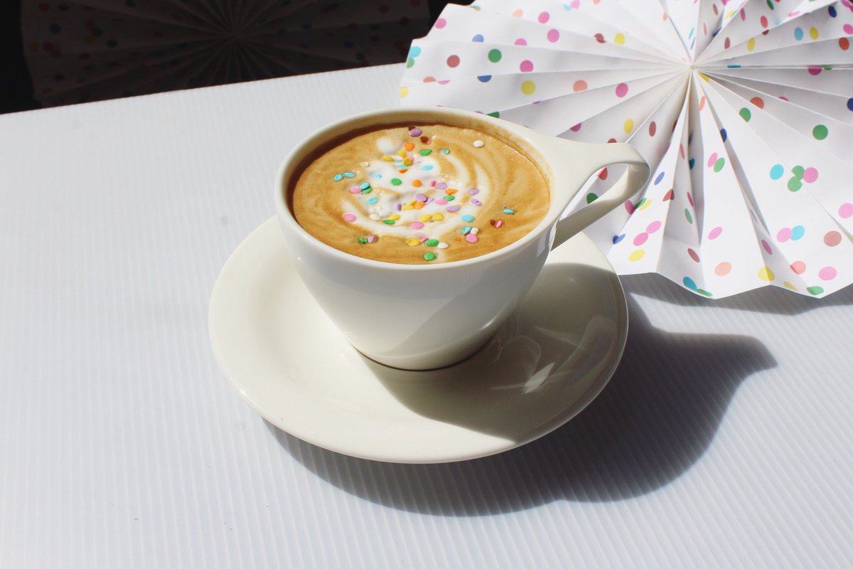 Last day to try our birthday cake latte!!! Thanks for celebrating with us!🎂☕️